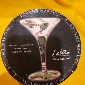 Lolita Martini Glass with Olive Design